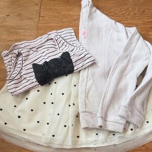 Kids Striped and Heart Print Matching Set